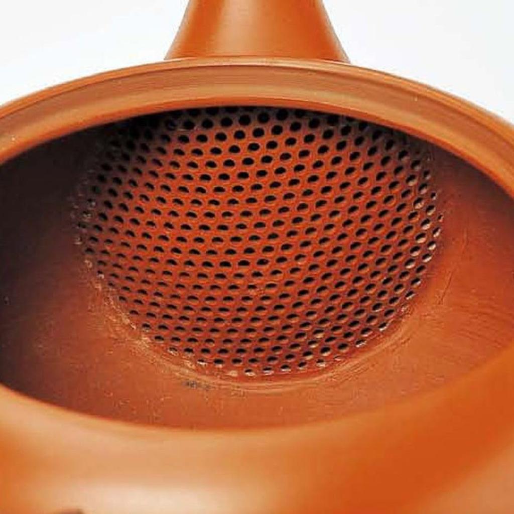 Чайник с сеткой Ceramesh и чаем, сделанный в Японии J-kitchens Tokoname-yaki, ситечко, 490 мл,