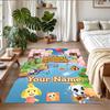 Crystal Velvet Rug Custom Name Text, Soft Non Slip Floor Mat Home DecorAnimal Crossing