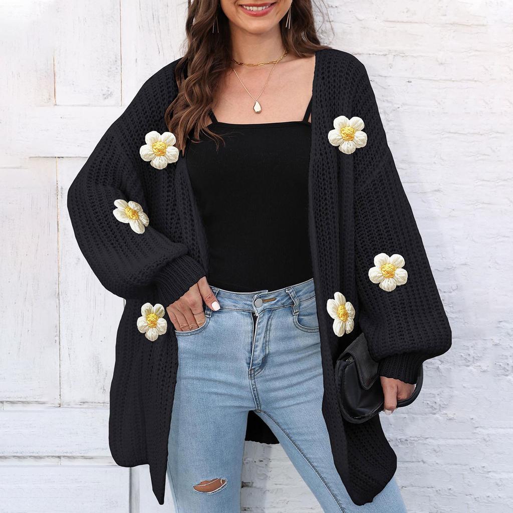 Women's  Chunky Needle Woven Sweater Cardigan Loose Lazy Style Casual Sweater