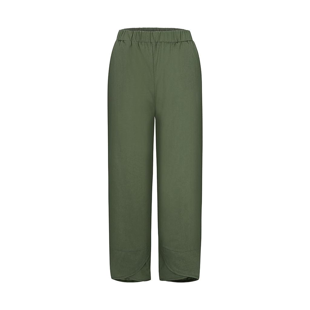 Женские летние повседневные свободные широкие брюки из хлопка и льна с вышивкой