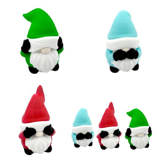 1/3Pcs 3D Printed Christmas Gnome Ornament No See Hear Speak