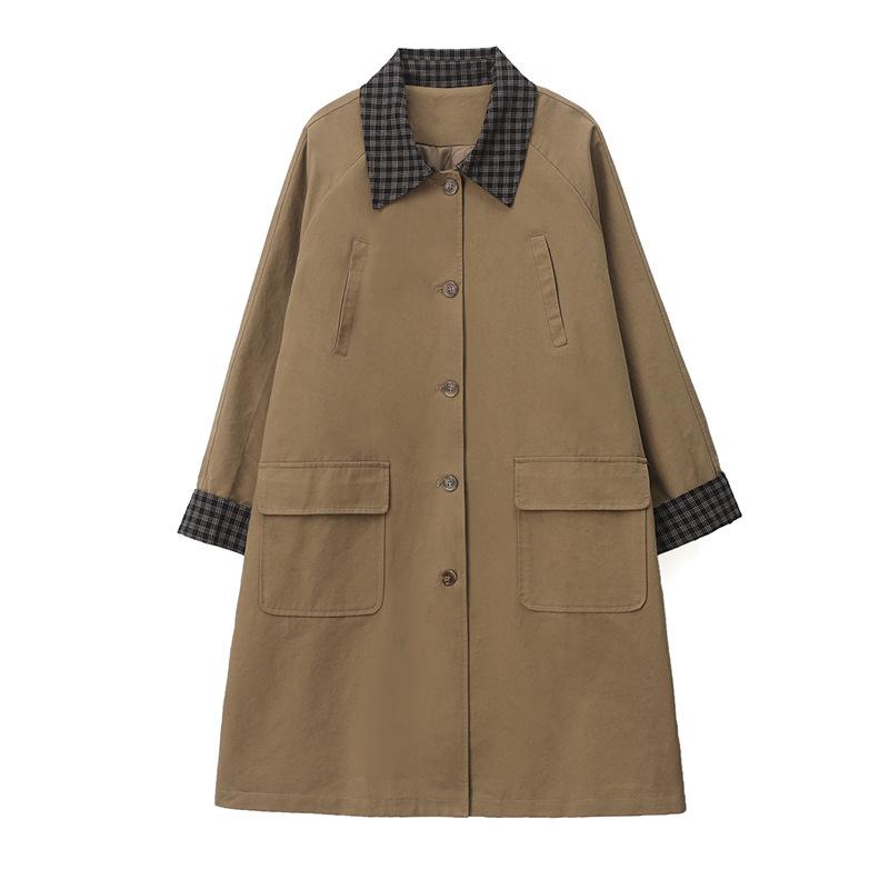 Плюс размер женская ветровка средней длины новый стиль одежда для мам среднего возраста темпераментная ветровка весна и осень