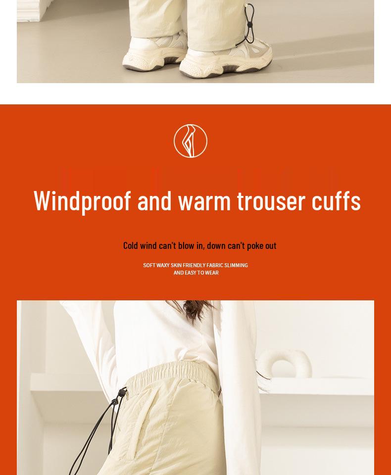 Women's High-End Winter Goose Down Cargo Pants - Windproof Ski Outerwear 2025