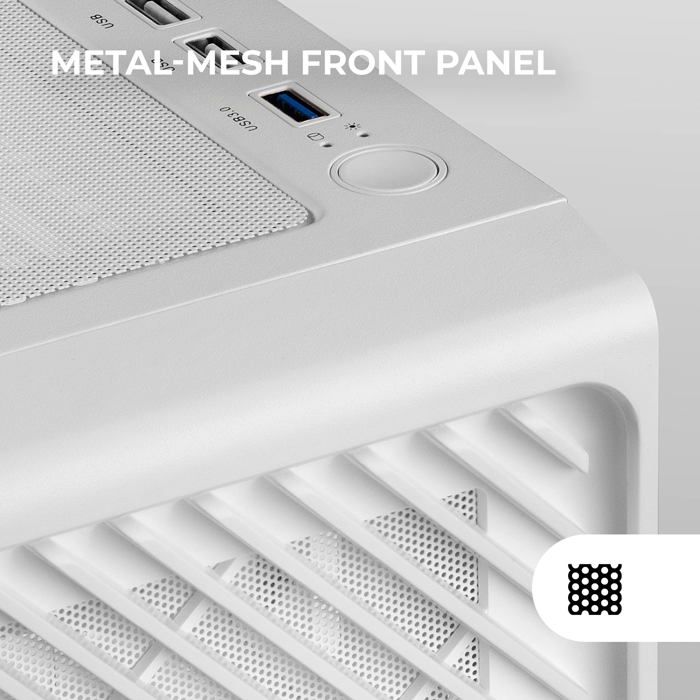 Boîtier PC - Mars Gaming - MC-F - 4 ventilateurs ARGB - Verre trempé - Panneau METAL-MESH