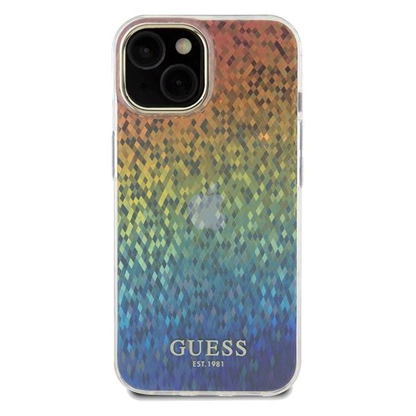 Guess Iml Faceted Mirror Disco Iridescent Case For Iphone 14 / 15 / 13 - Multicolor