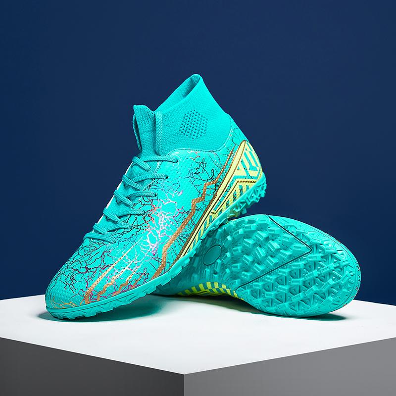 Мода Молодежь Взрослые Новое Качество Амортизация Противоскользящие и Износостойкие Высокие Шипы Короткие Шипы Уличные Футбольные Бутсы и Спортивная Обувь