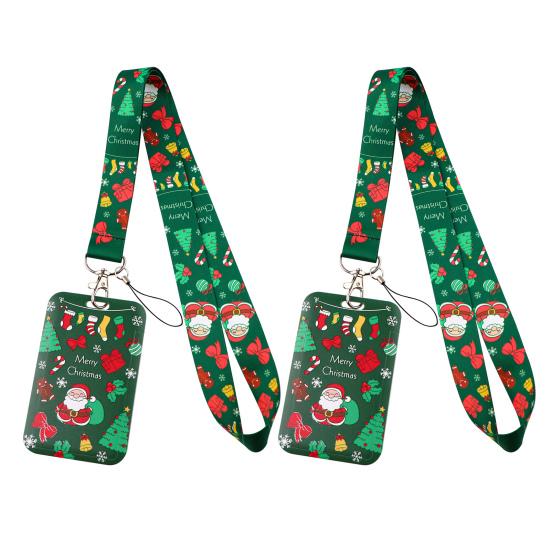 2 шт. шнурки для изготовления знаков, рождественский снеговик, шнурок на шею, держатель для ключей, значок Санты, шнурок с держателем для карт, наполнитель для рождественских носков