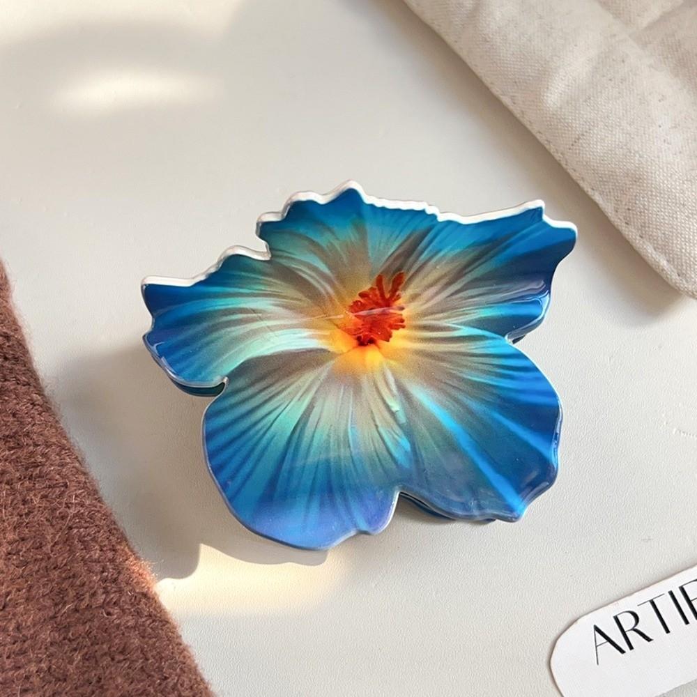 Double-sided Printing Hibiscus Flower Hair Claw Hawaiian Flower Hair Clip For Girls