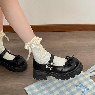Модный темперамент ретро мелкий вырез платформа маленькие кожаные туфли женские 2025 новый весна и осень юбка французские Мэри Джейн одинарные туфли