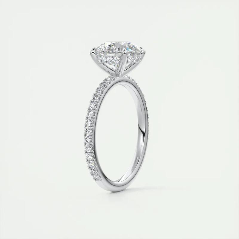 Classic 925 Sliver Engagement Wedding Promise Ring 8mm 2 Carat Round D-E Moissanite Finger Rings for Women Fine Jewelry