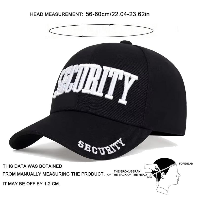 Унисекс Бейсболки с вышивкой Security Весна и Осень Уличные Регулируемые Повседневные Кепки Шляпа от Солнца