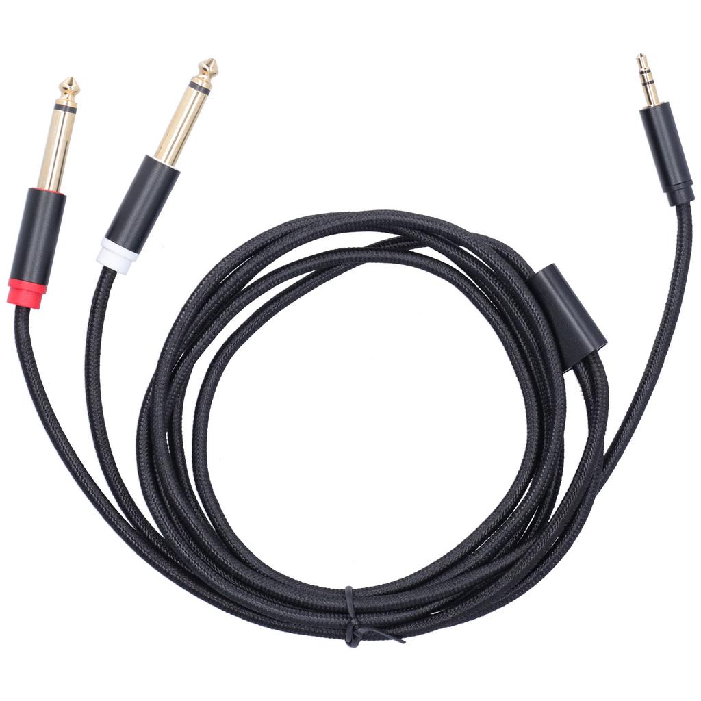 3683 Adapter Cable Cotton Woven Mesh 3.5mm Male To Dual 6.35mm O Tuning Speaker Adapter