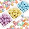 Бусины ручной работы Акриловое сплошное цветное покрытие Цветные круглые бусины Бусины с прямым отверстием Ручные бусины Браслет ручной работы своими руками Бусины россыпью Ювелирные аксессуары