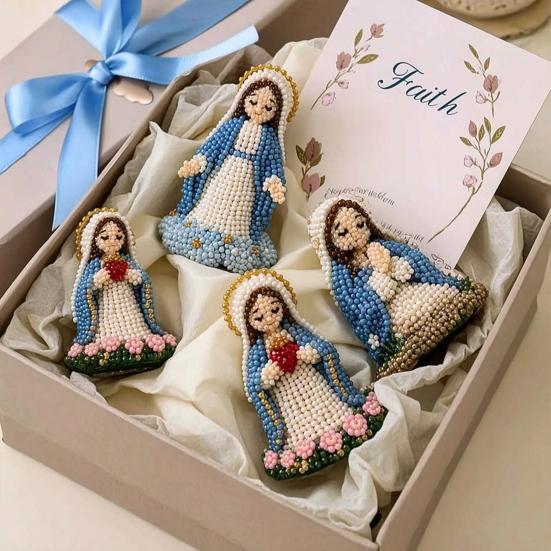 Набор для рукоделия из бисера «Сделай сам», 3D-фигурки Иисуса и Девы Марии из бисера, Набор для творчества, Набор для создания бисерных картин с религиозными фигурами для взрослых, Христианские подарки