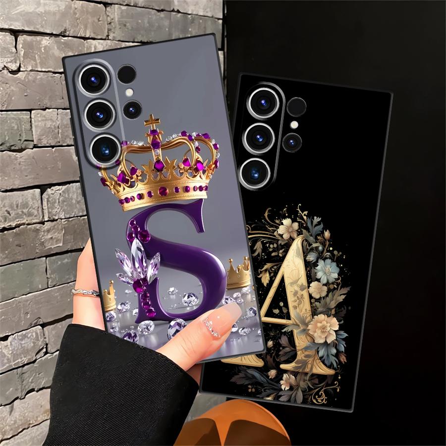 Черный Мягкий Чехол для Телефона для Samsung Galaxy S24+ S23 FE S21 S24 Plus S23+ S20 Note 20 10 S25 Ultra S22 S25+ Персонализированный
