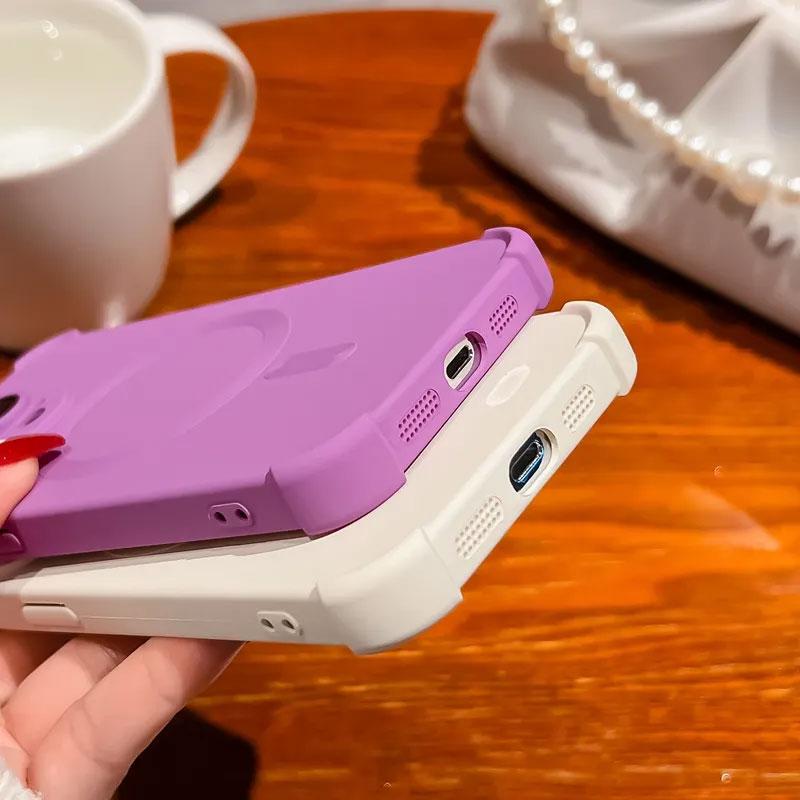 Магнитный ударопрочный силиконовый бампер Чехол для телефона Для iPhone 17 16 15 14 13 12 Pro Max Plus Для Magsafe Беспроводная зарядка Чехлы Обложка