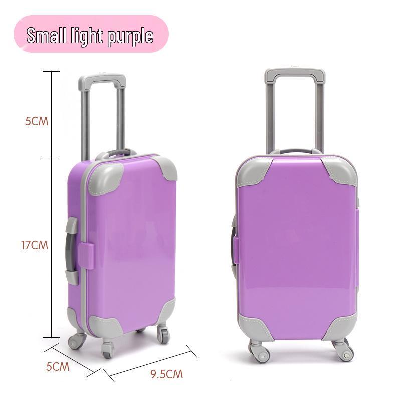 Compact Solid Color Kids Trolley Suitcase Toy with Eyelash Design for Dress-Up and Storage