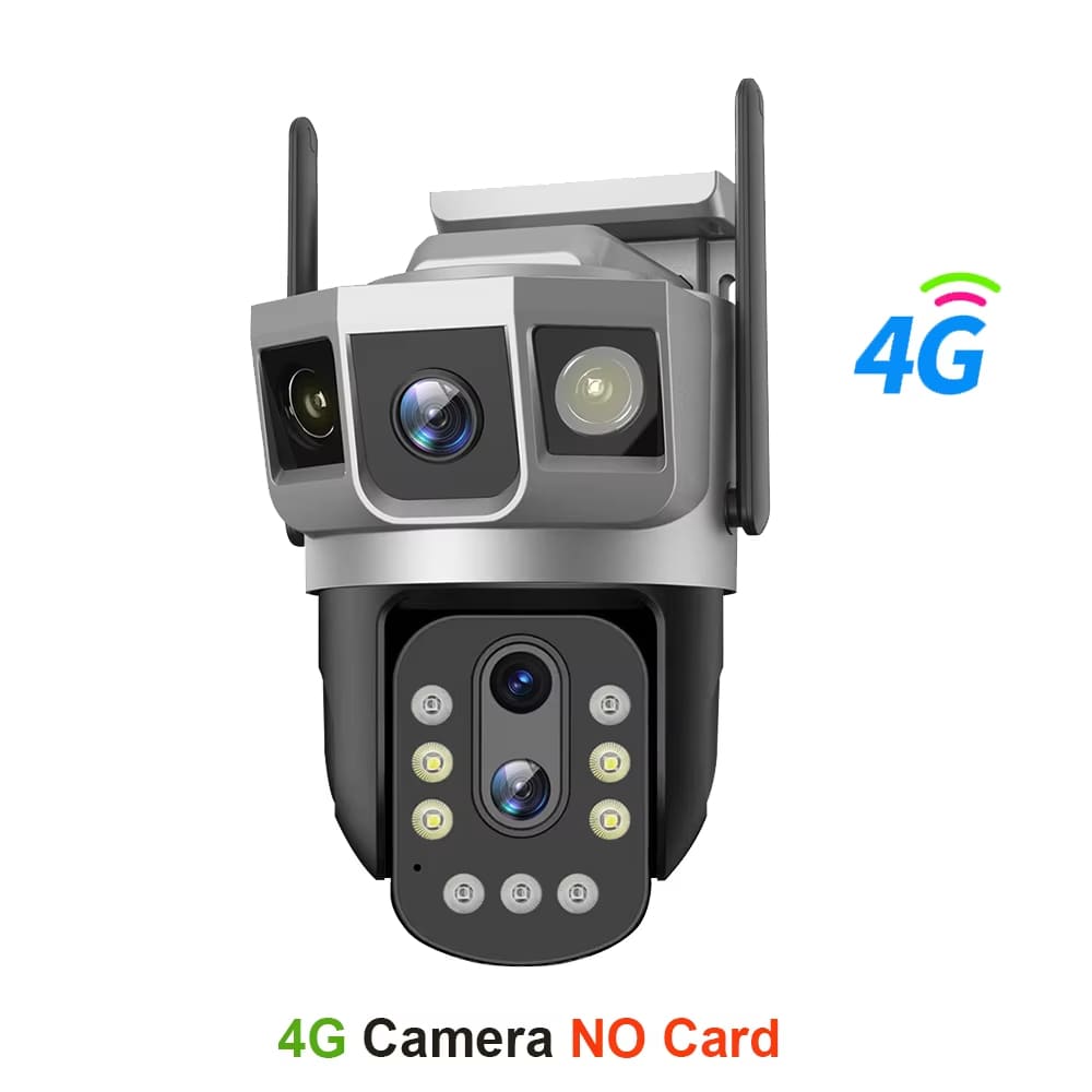 LS VISION 6K 12MP Wireless WIFI/4G IP Camera Three Lens 10X Optical Zoom CCTV Waterproof PTZ Auto Tracking Security Outdoors Webcam