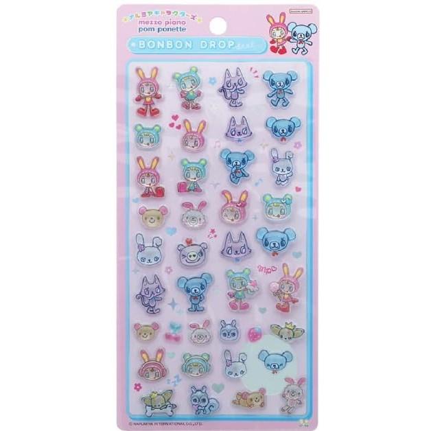 Sun-Star Stationery (Narumiya Goods) Bonbon Drop Stickers - Mezzo Piano x Pomponette S8817472