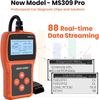 MS309 Pro Auto OBD2 Scanner, Live Data & Battery Tester OBDII Engine Fault Code Reader Automotive Diagnostic Scan Tool