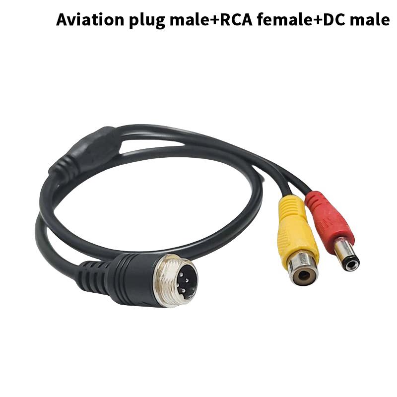 AV & DC Power Converter Cable 4Pin Aviation Male To Female Adapter For Car Rear Camera Monitor DIY Accessories
