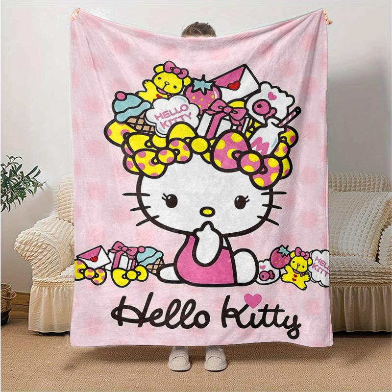 1pc Celebration Hello Kitty Home Decor Blanket Gift for Room Bedroom,Living Room, Travel, Camping, Car Blankets, Beach, Office Naps, Living Room Offic
