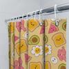 Kawaii Breakfast Shower Curtain with Avocado Toast Design for Bathroom Decor Yellow White Pattern Free Shipping