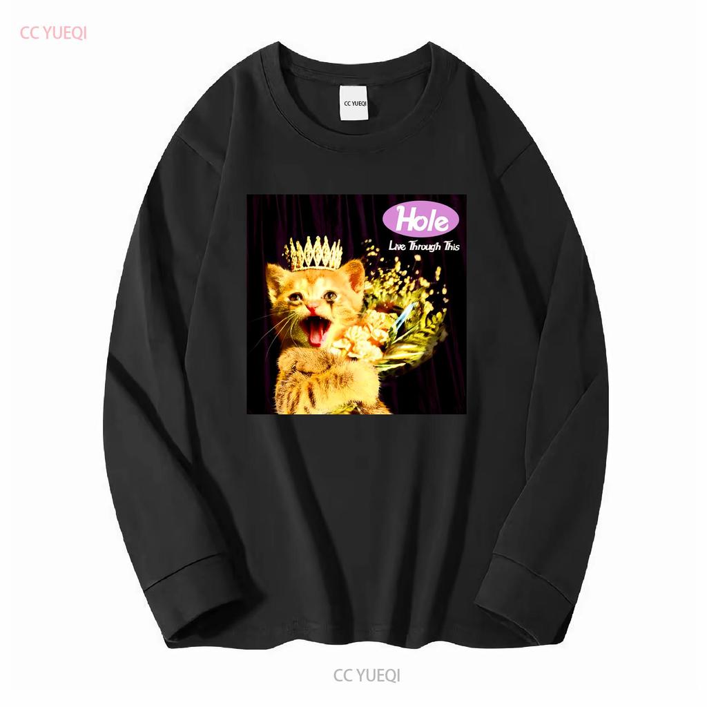 Funny Cat Hole Band Live Through This For Fan Black All Size T Shirt KC804 vintage Washed Stylish Comfortable streetwear Unisex