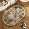 American Retro Diatomaceous Earth Bathroom Floor Mat - Absorbent, Non-Slip, Stain & Wear Resistant, Easy Care for Toilet Entrance