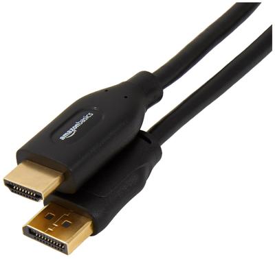 AmazonBasics DisplayPort to HDMI Conversion Cable Однонаправленная передача данных Набор из 10 шт. Черный 4K@30 Гц 1,8 м