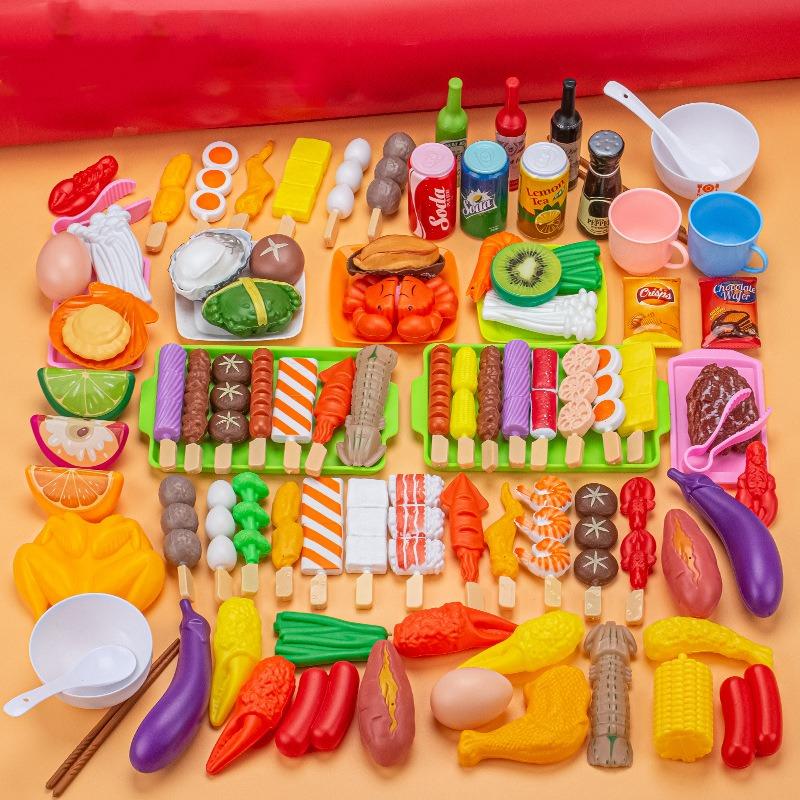 Infant Cooking Sets Barbecue Toy Kitchen Pretend Play Simulation Food Outdoor BBQ Parents-Child Interactive Cosplay Game Gifts