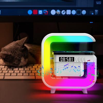 Bluetooth-совместимый динамик, офисные часы, RGB, ночник, зарядное устройство, 15 Вт, быстрая зарядка, беспроводная сигнализация, домашние настольные цифровые часы, настольные часы