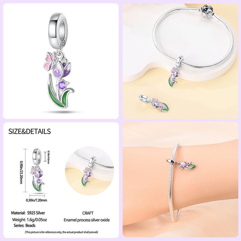 100% Медь Красивые Весенние Цветы Бабочка Светлячок Шармы Бусины Подходят для Оригинальных Браслетов Qikaola DIY Ювелирные Изделия