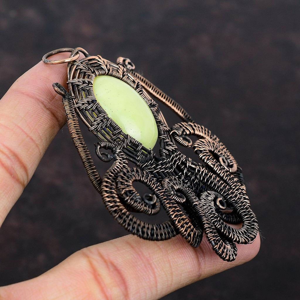 Змеиный кулон Медная проволока Обернутый кулон Осьминог Ювелирные изделия из драгоценных камней Кулон ручной работы Медная проволока Ювелирный подарок для женщин Дизайнерский кулон