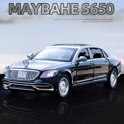 1/32 Benz Maybach S650 Модель автомобиля Игрушка Литой лимузин Моделирование транспортных средств Звук Свет Резиновые шины Игрушки Подарки на день рождения для мальчиков