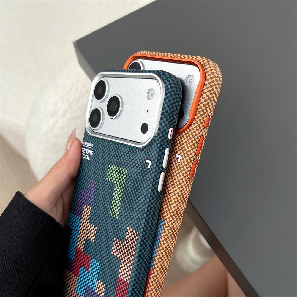 Для Magsafe Чехол для телефона с текстурой углеродного волокна для 17 16 15 14 13 Pro Max Air Беспроводная зарядка Сплав Линзы Матовый Жесткий Чехол