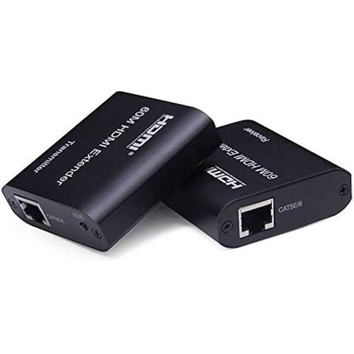 Rallonge HDMI - PREMIUMCORD - 60 m - Full HD 1080p - Réglage EDID - Câble Cat 5e/6/6a/7