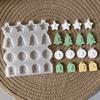 Christmas Number Flag Pendant Silicone Mold Christmas Series Digital Hang Tag Hanging Gypsum Molds Xmas Tree Star Casting Mold