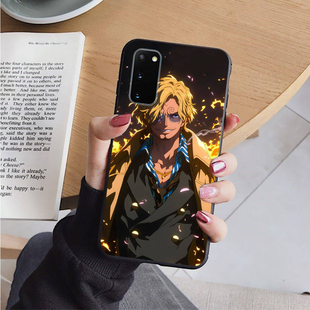 Чехол AD59 One Piece Zoro Sanji Black для Samsung Note 20 Lite S24 Ultra S23 S22 A05 A06 A11 A71 A15 A16 A13 A24 A25 A33 A52 A53 M55 M35 Sofe Cover