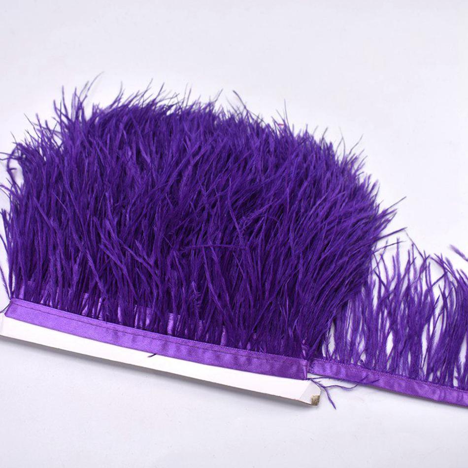 100CM Natural Ostrich Feather Trim Ribbon Crafts DIY Boho Wedding Dresses Sewing White Plume Tape Party Home Decoration