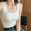 Сексуальный рубчатый топ-майка в корейском стиле: Женский модный летний топ-майка без рукавов