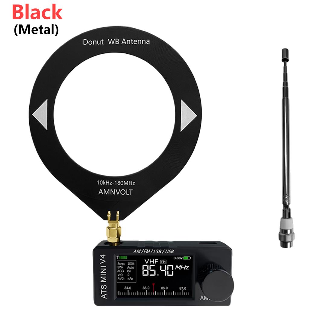 V4 AMNVOLT ATS Mini SI4732 All Band Receiver Supports AM/FM/SSB/LSB/USB Mode LSB USB Transistor Pocket Radios 1.9inch IPS Scree