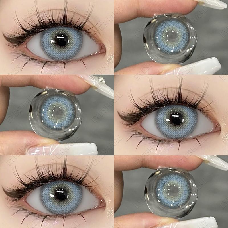 Eyeshare Коричневые цветные контактные линзы Натуральные мягкие контактные линзы для глаз Модное украшение 14,2 мм Годовые 2 шт.=1 пара