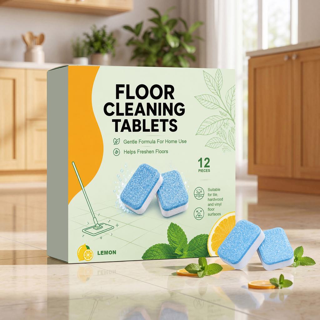 Floor Cleaning Tablets for Home Use Suitable for Tile Hardwood and Laminate Floors Pack of 12 Easy to Use Dissolvable Cleaning Pods