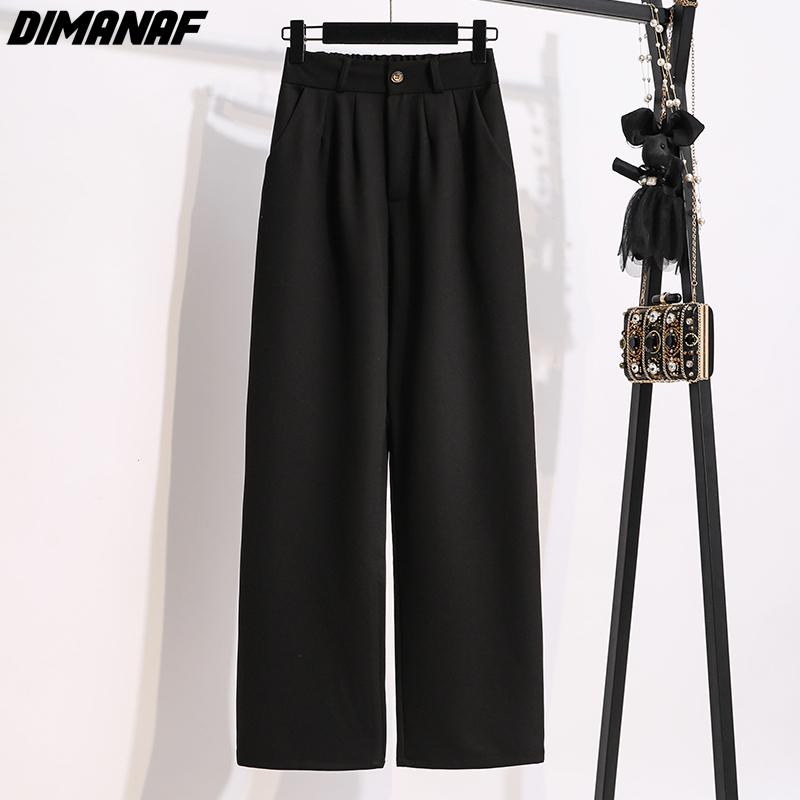 Dimanaf Летний стиль Брюки гаремы с высокой талией из хлопка оверсайз с эластичной застежкой