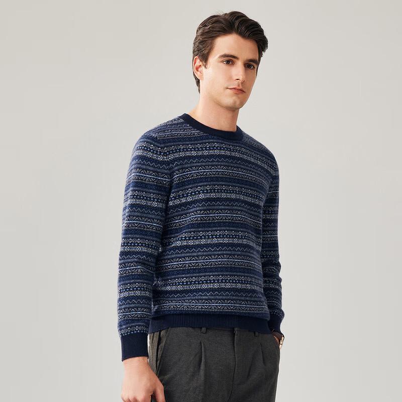 Zhaojun Men's Fair Isle Cashmere Blend Sweater