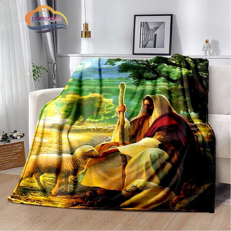 Религиозное кашемировое одеяло с изображением Иисуса, 3D-принт, покрывало с изображением Христа, фланелевое одеяло, серия Девы Марии-Иисуса, удобное домашнее одеяло