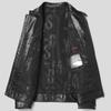 Genuine Leather Jacket Men's Slim-fit Waxed Calfskin Stand-up Collar Spring and Autumn Youth Jacket Leather Jacket Men's New Genuine Leather