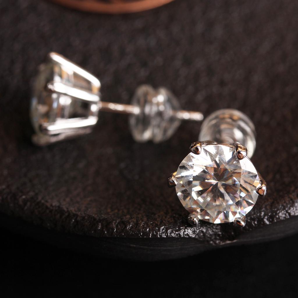 1 пара 0,5/1 карат муассанит стерлингового серебра 925 пробы серьги-гвоздики пара сережек для вечеринки, отпуска, подарки на день рождения, годовщину