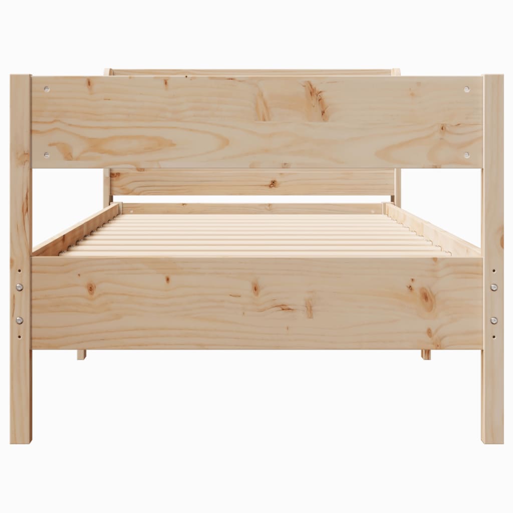 Solid Wood Bed without Mattress 75 x 190 cm Pine Wood